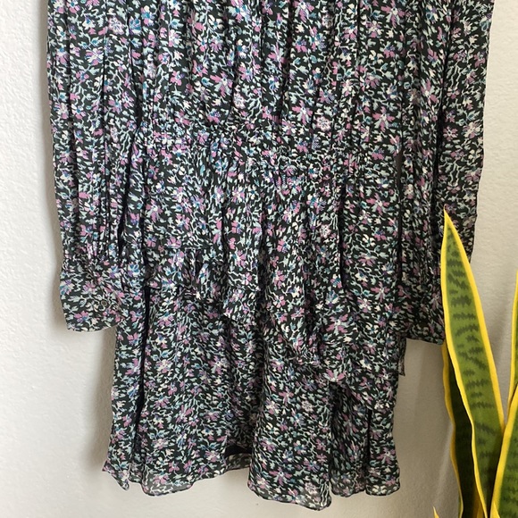 Isabel Marant Etoile Floral Tiered Pleated Multicolor Java Dress 36 - Picture 9 of 12